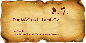 Munkácsi Teréz névjegykártya